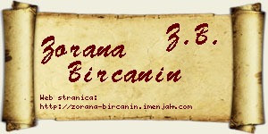 Zorana Birčanin vizit kartica